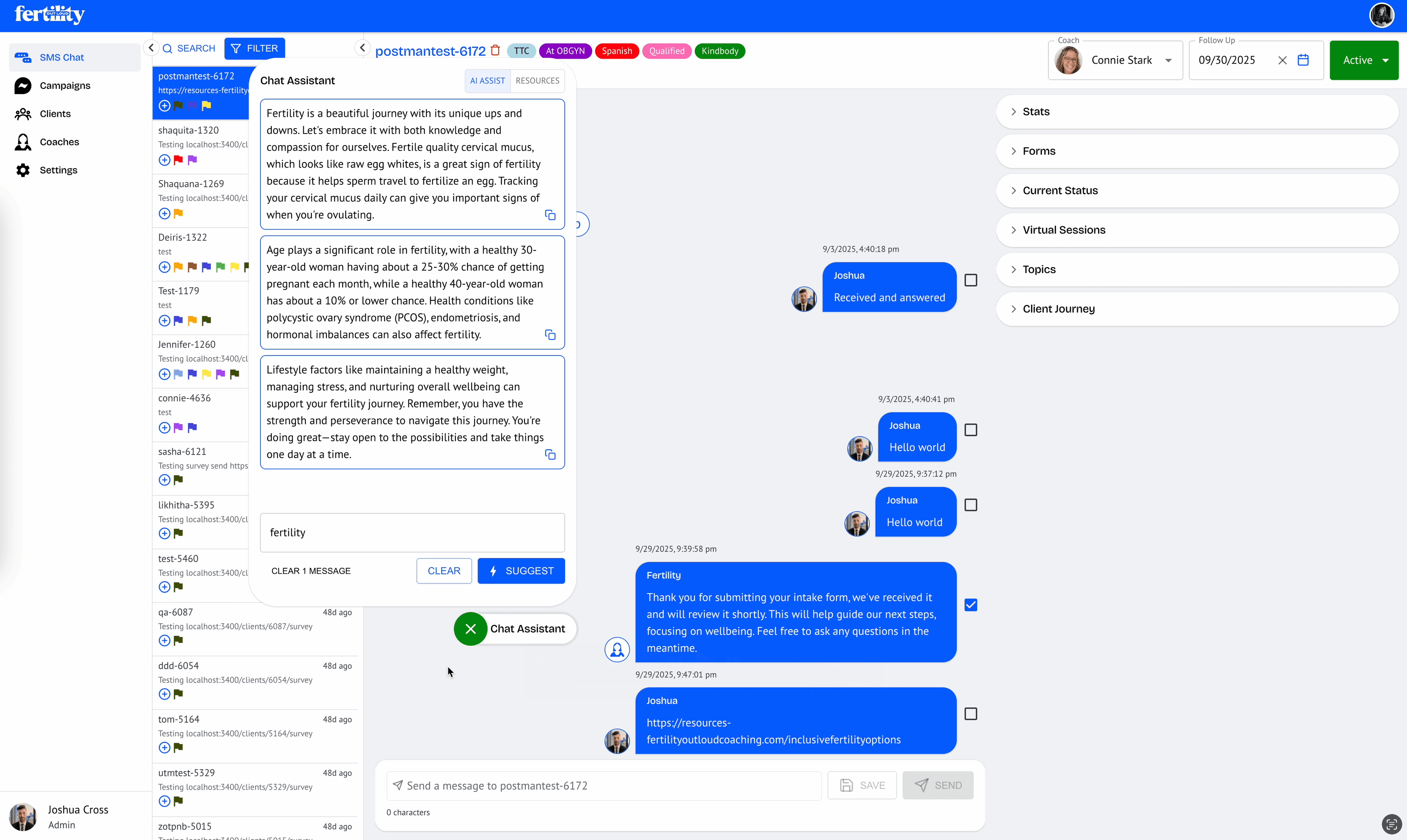 The FOLC chat page showcasing the AI Chat Assistant