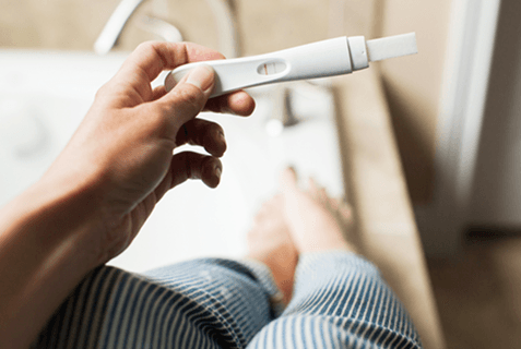 A positive pregnancy test