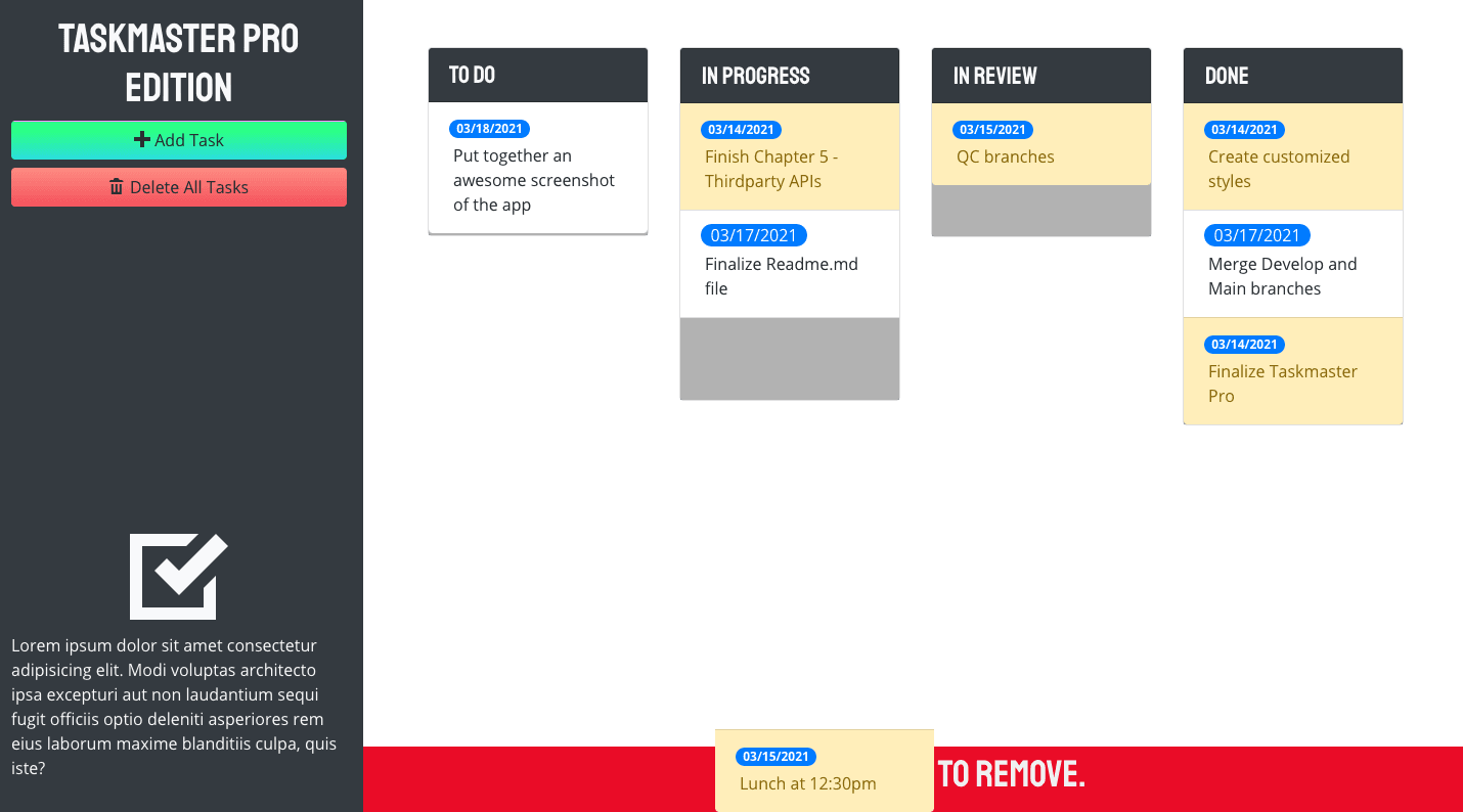 delete or resolve a task