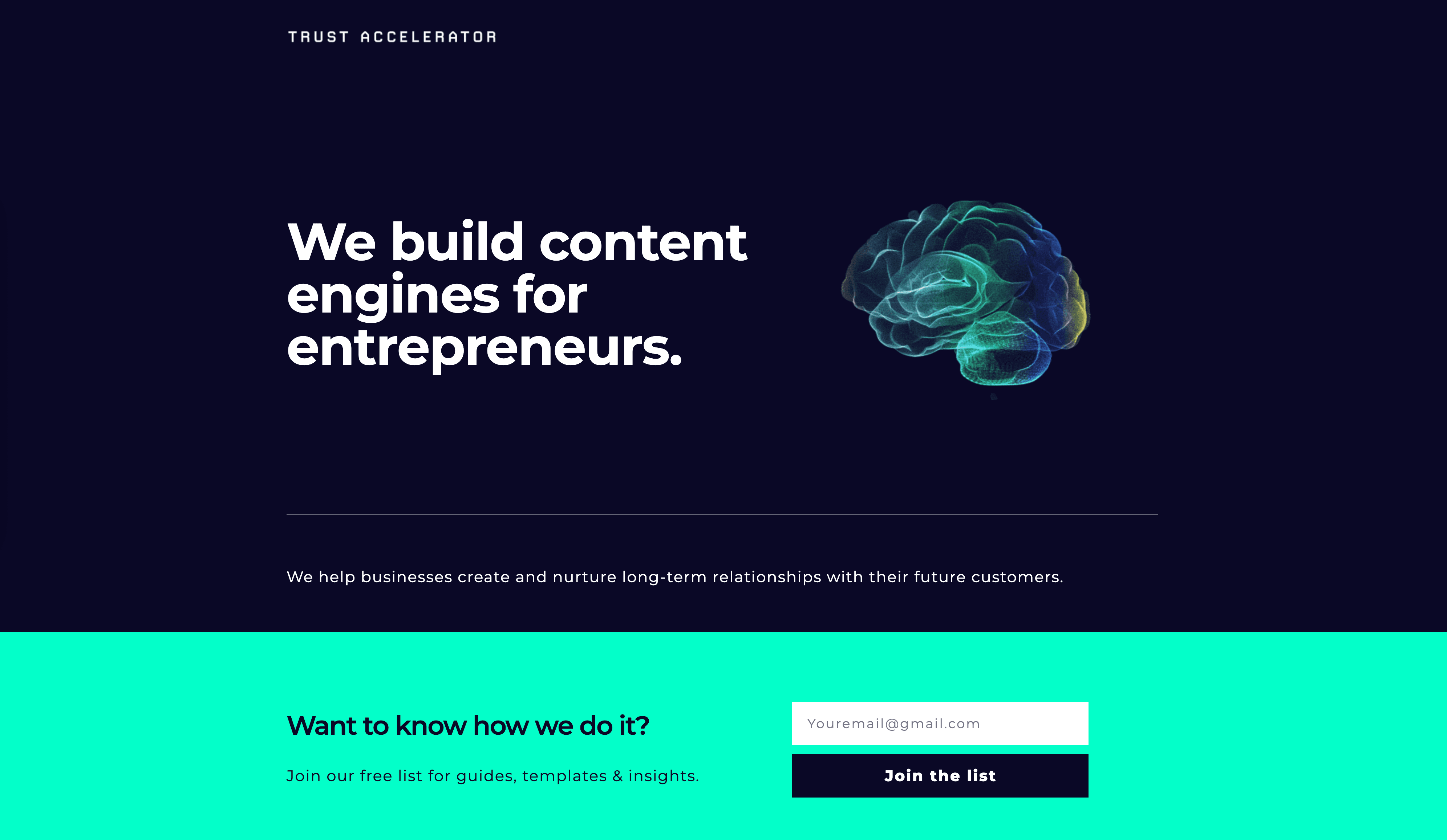 Trust Accelerator - We build content engines for entrepreneurs website screenshot