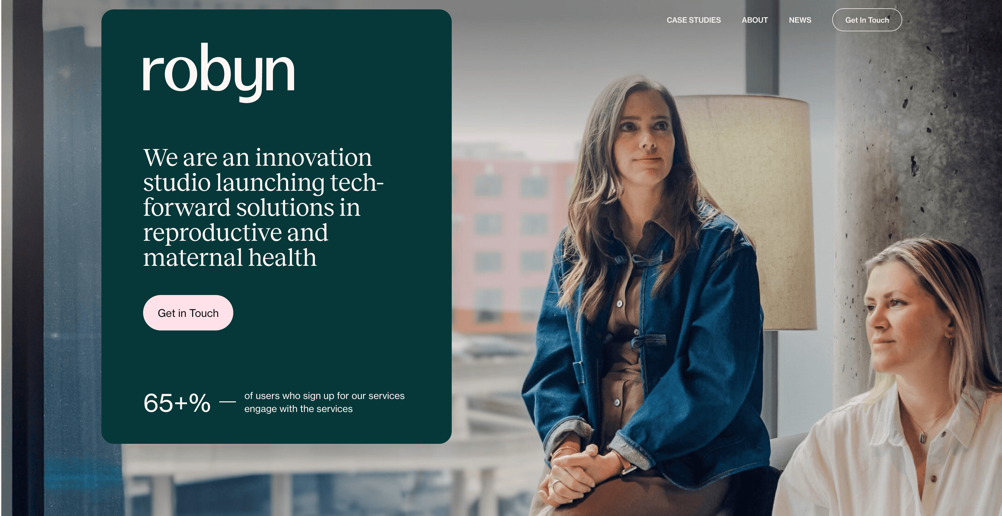 Screenshot of wearerobyn.com corporate website